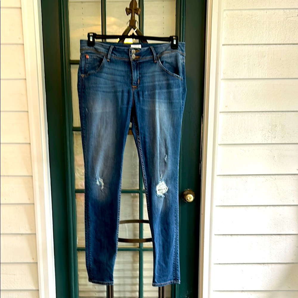 Hudson Skinny Distressed Ankle Jeans sz 31